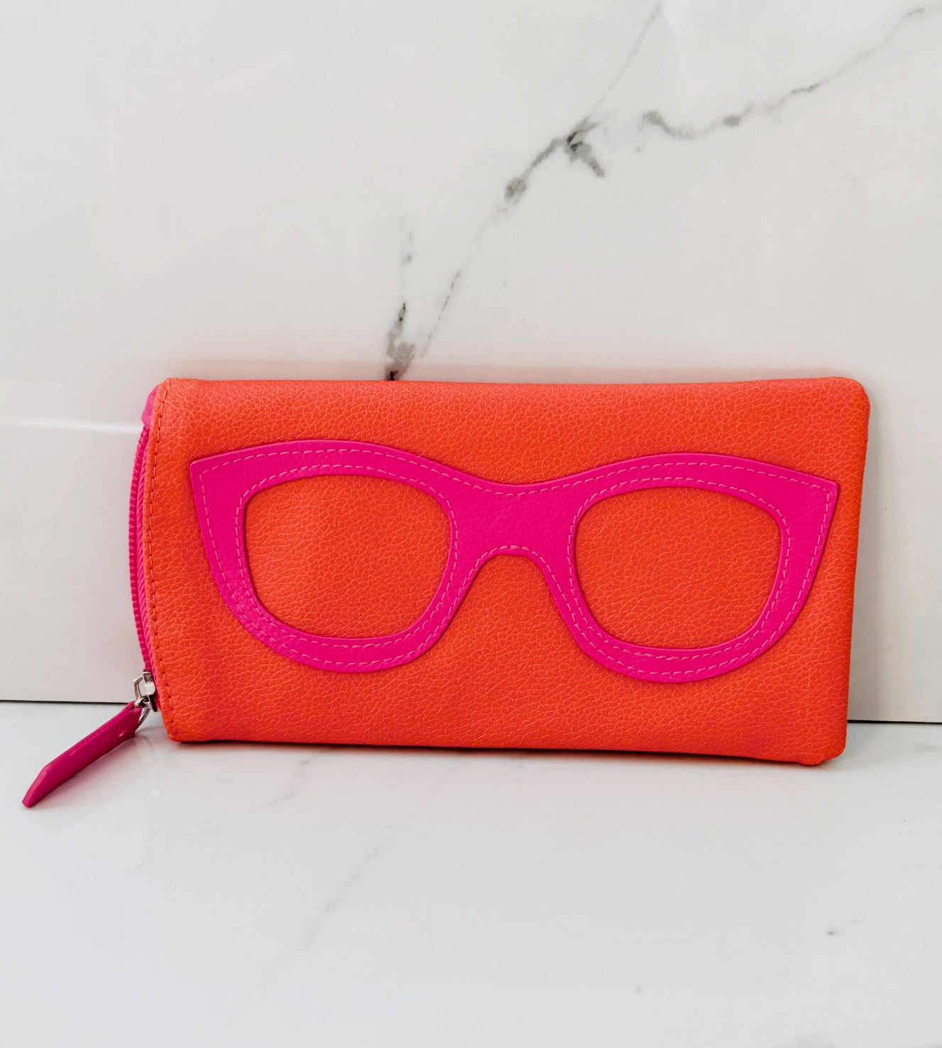 Eyeglass Case - Orange and pink