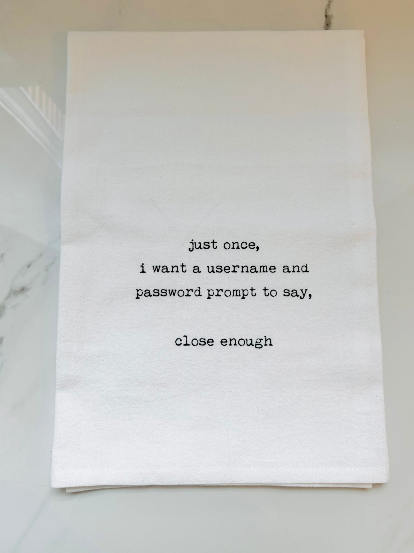 Username and Password Hand Towel
