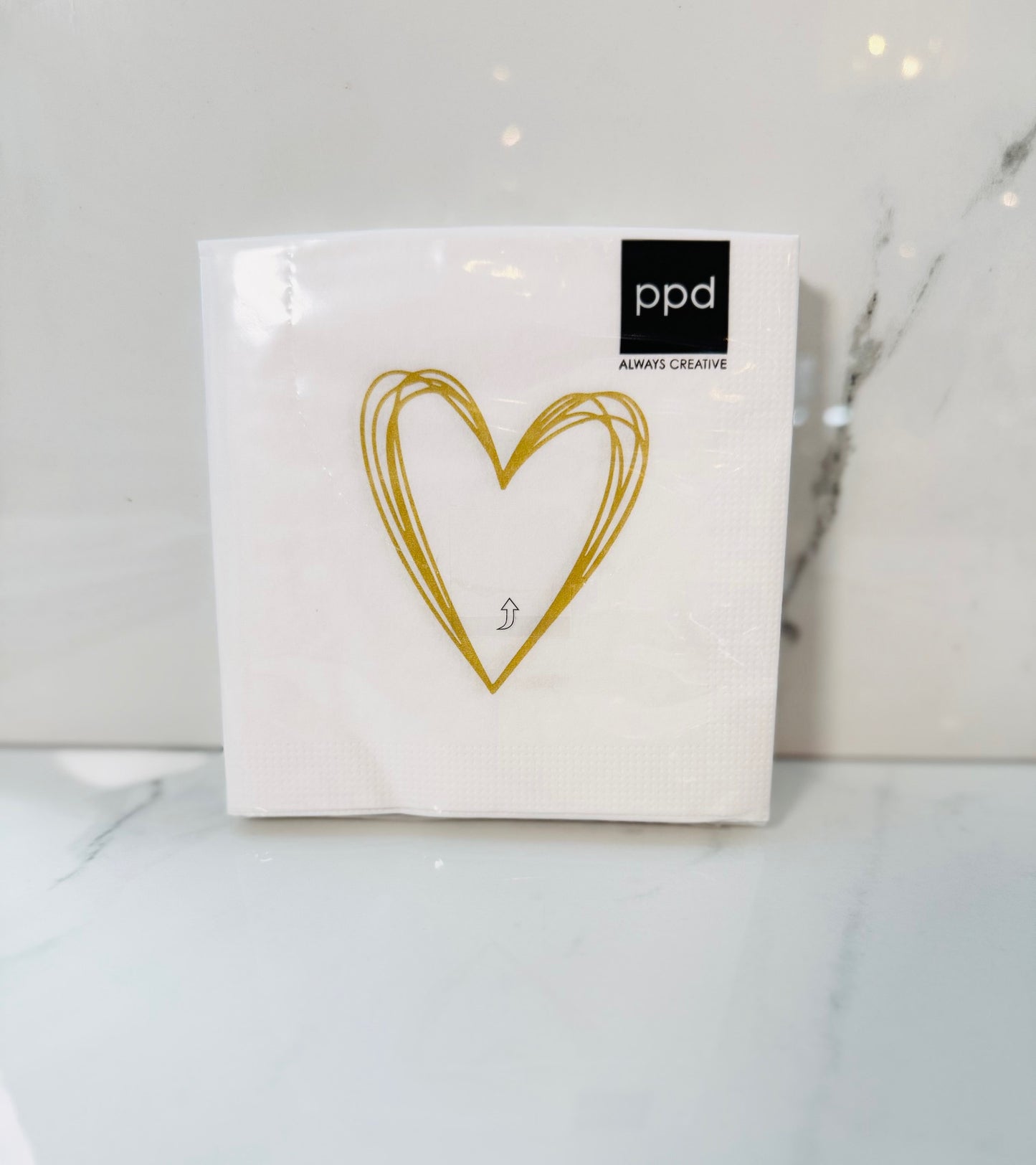 Gold Heart Napkin