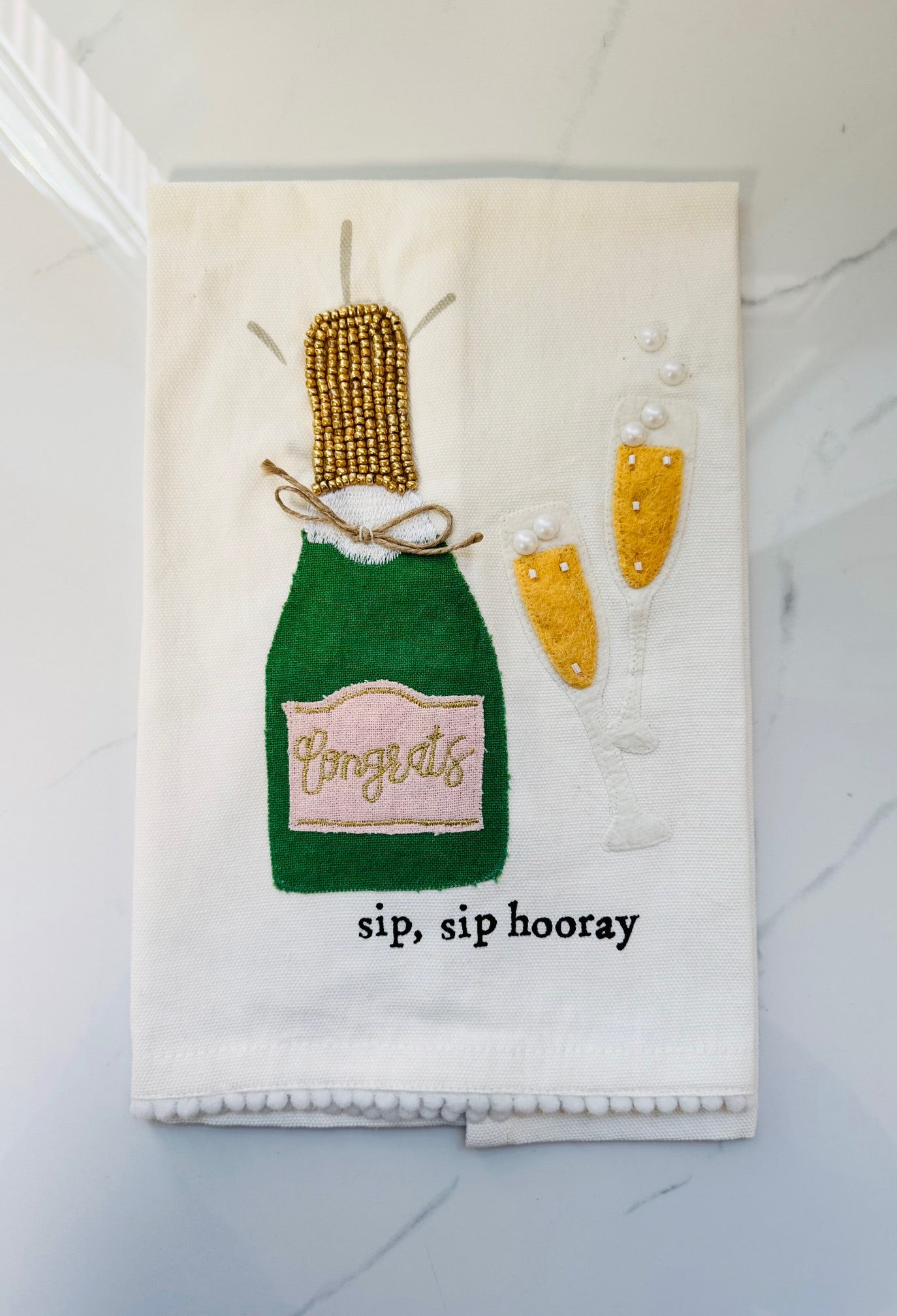 Sip Sip Hooray Wedding Towel