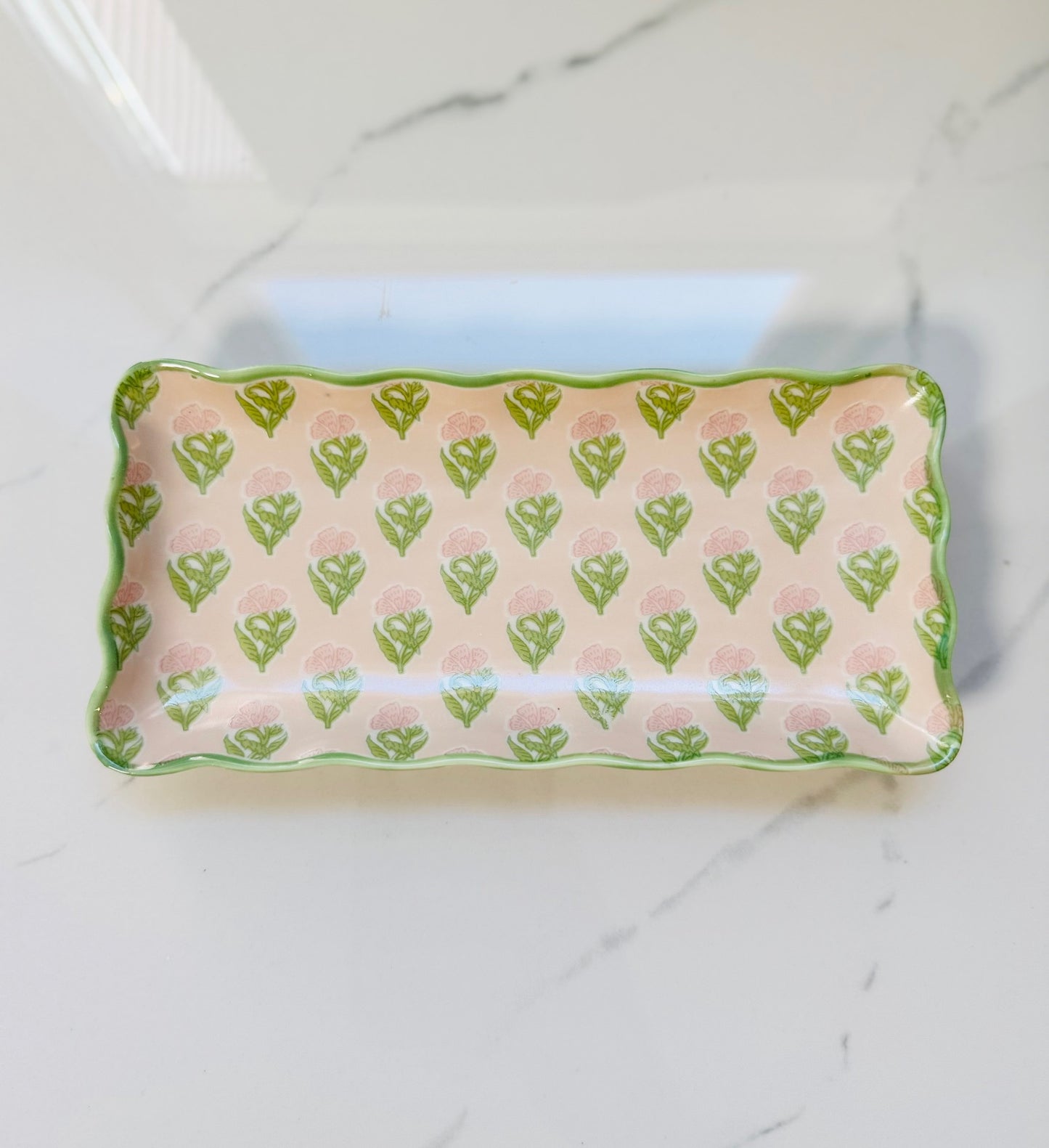 Pink Background, Pink Flower Trinket Dish