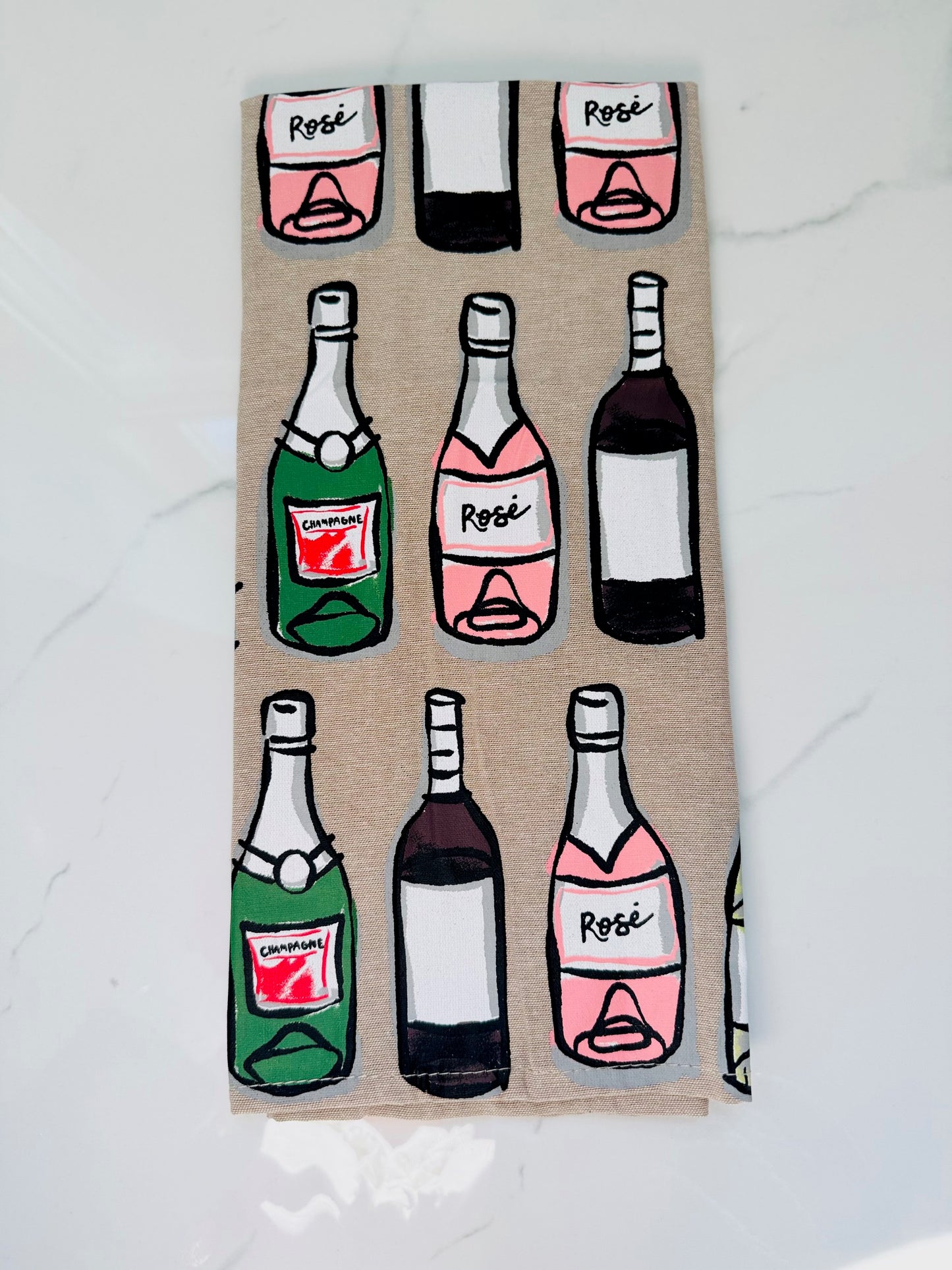 Rose and Champagne Bar Towel