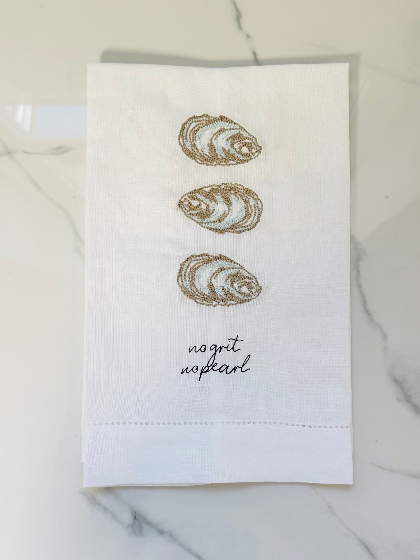 Oyster - No Grit Tea Towel