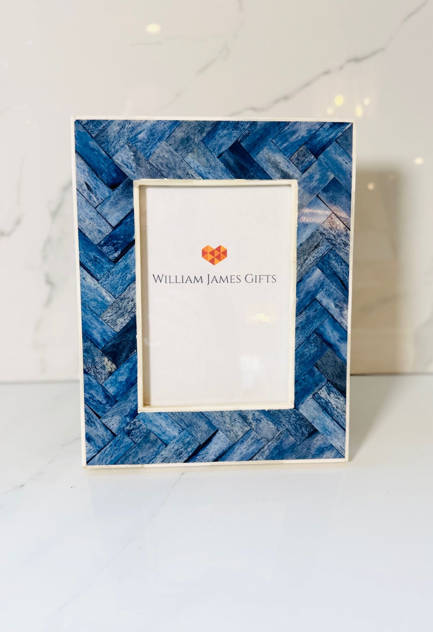 5x7 Blue Chevron Photo Frame