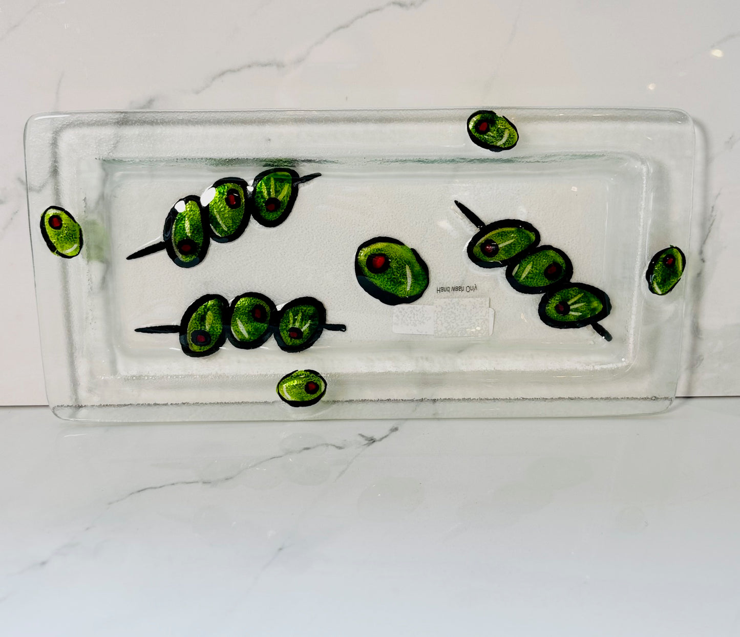 Olive Glass Tray