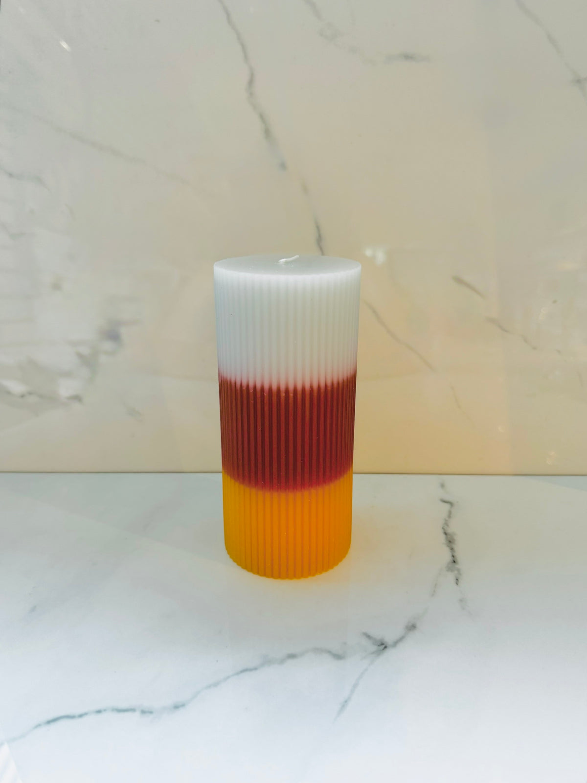 Candy Corn Pillar Candle - Large