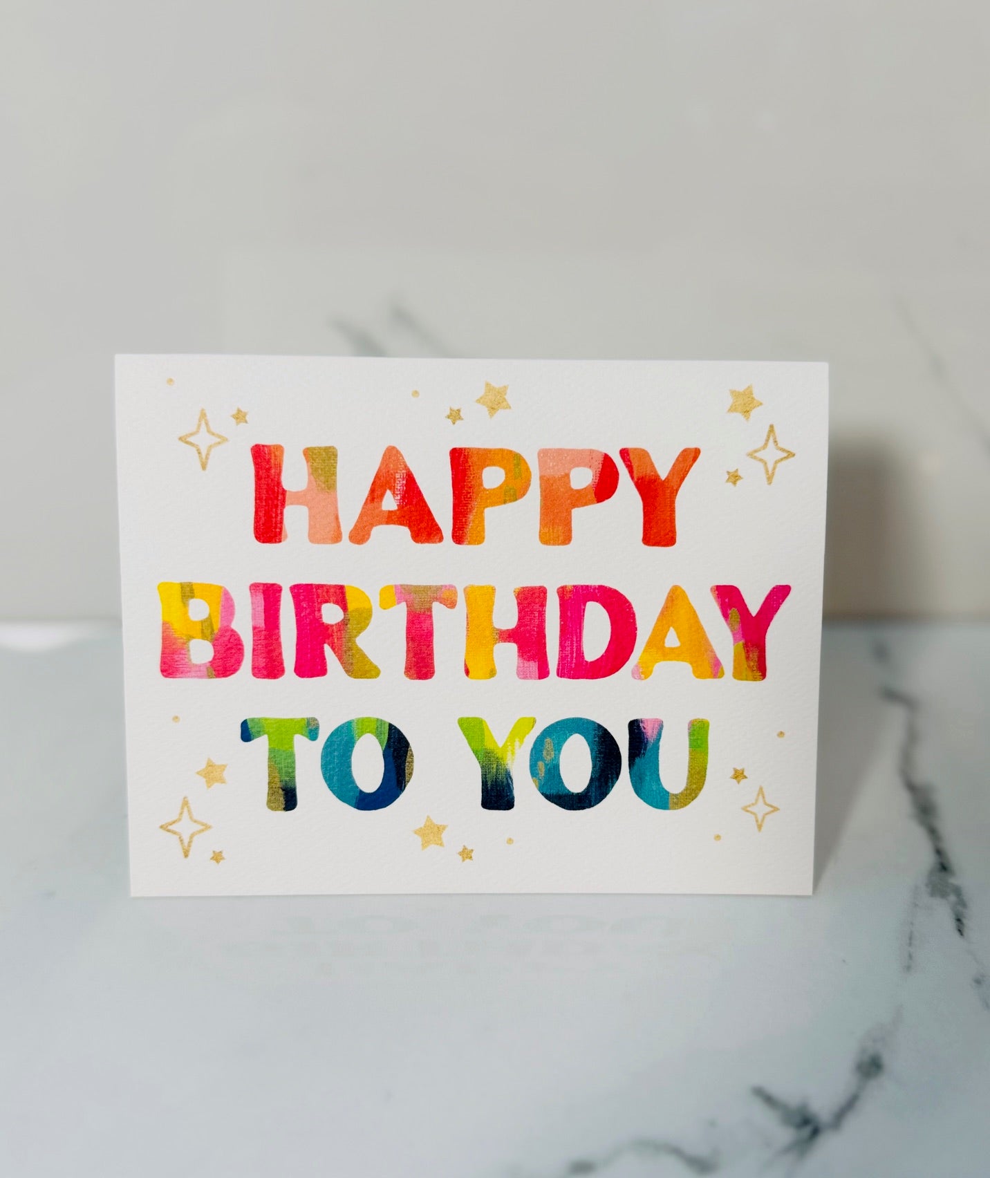 Starry Rainbow Happy Birthday Card
