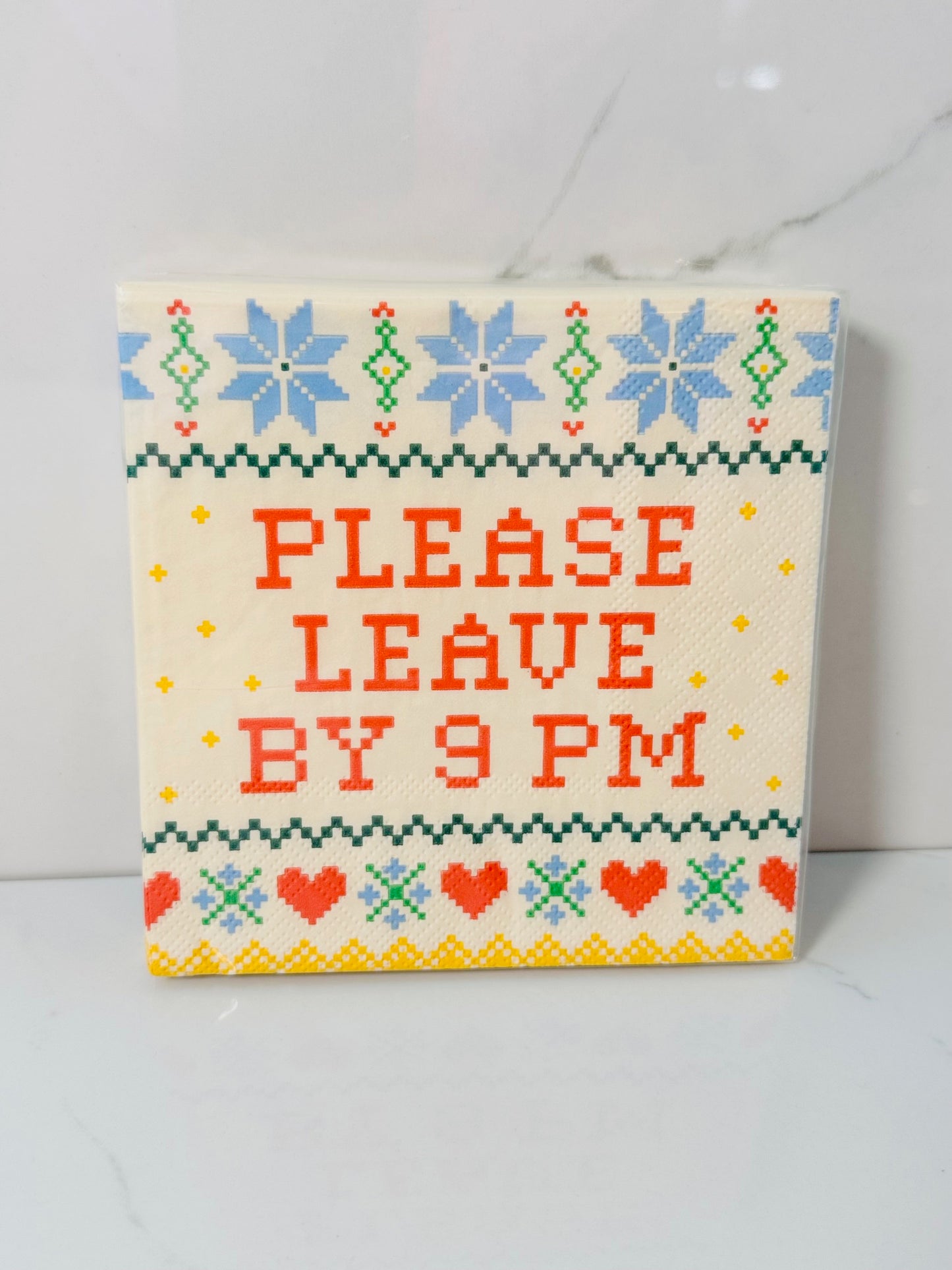 Leave By 9PM Cocktail Napkins