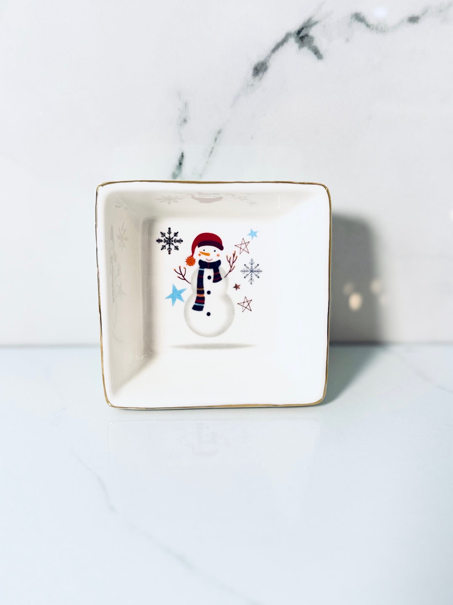 Snowman Square Dish