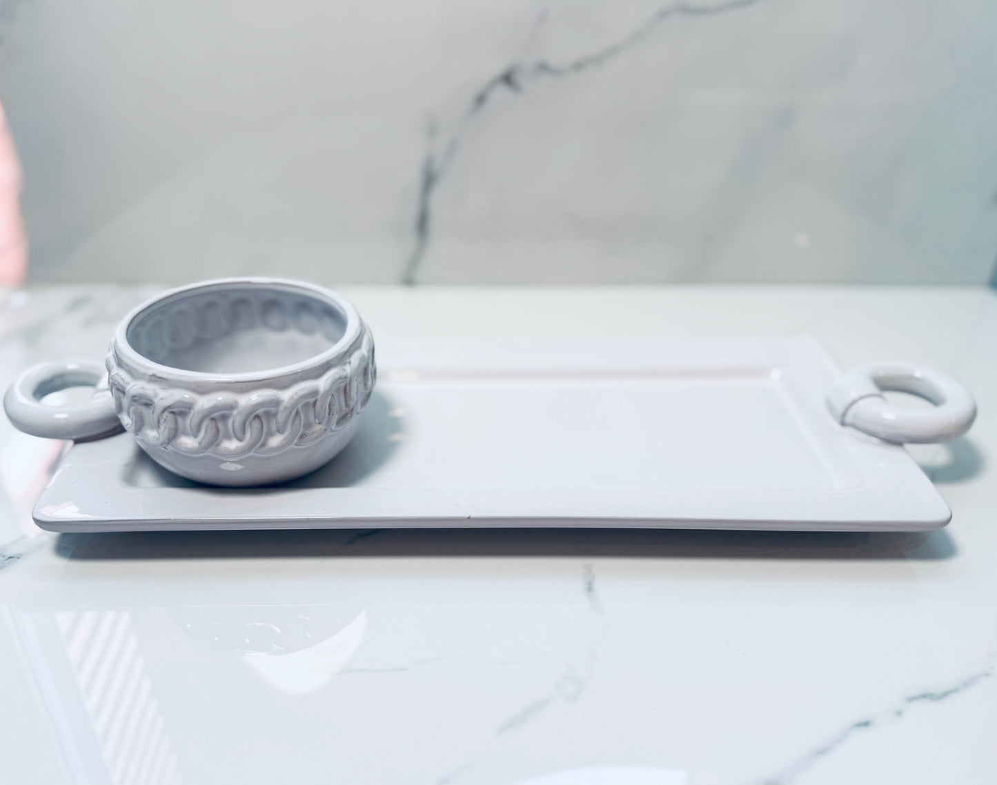 Link Handle Tray & Tidbit Set
