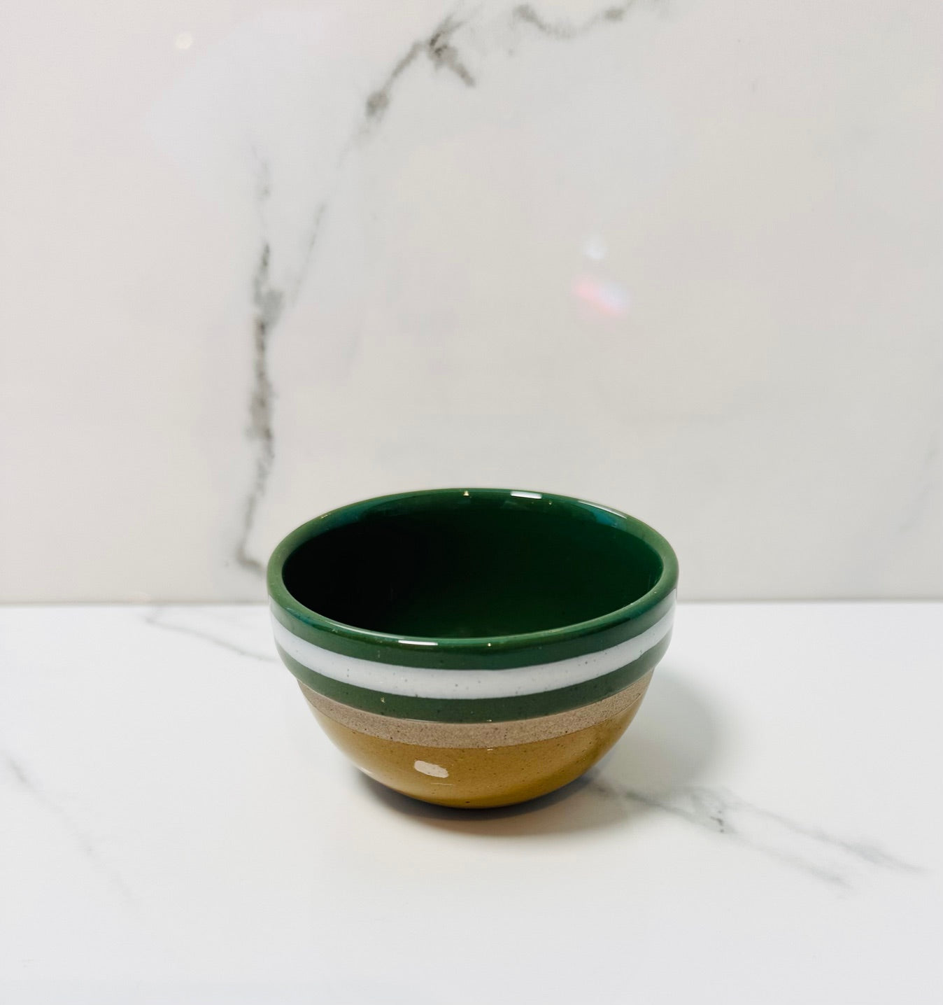 Green Striped Ramekin