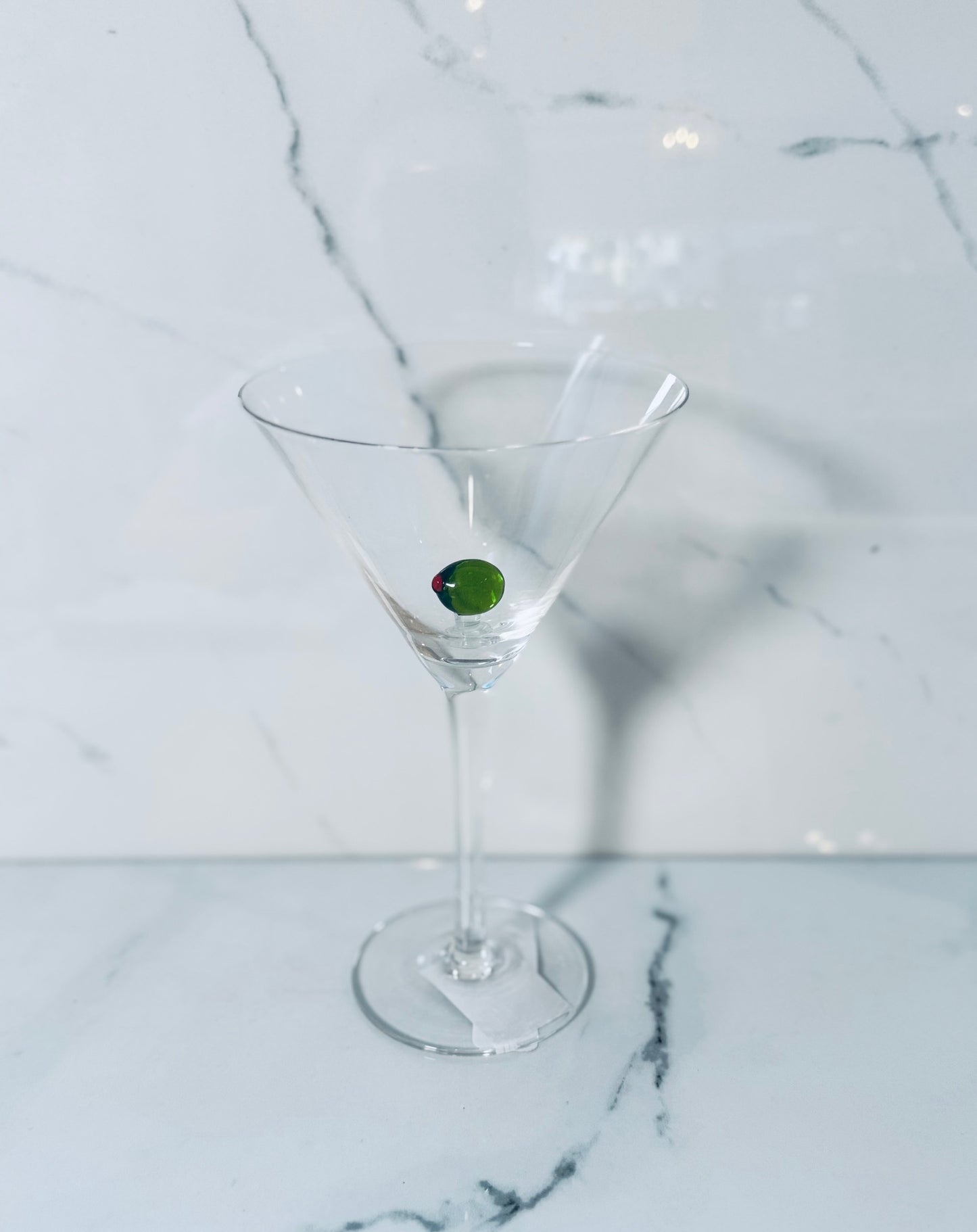 Martini Glass with Olive