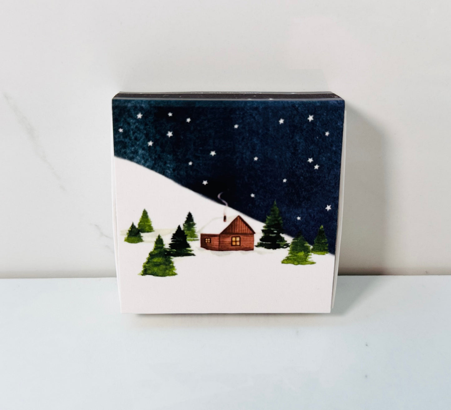 Snowy Cabin Match Box