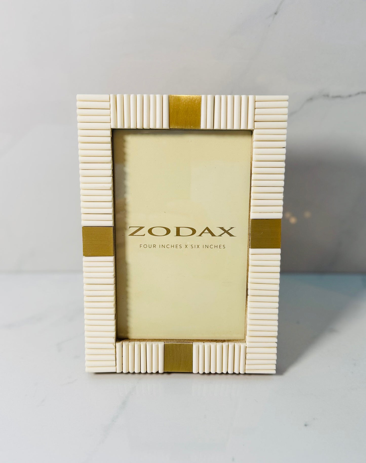 4x6 Cream and Brass Photo Frame