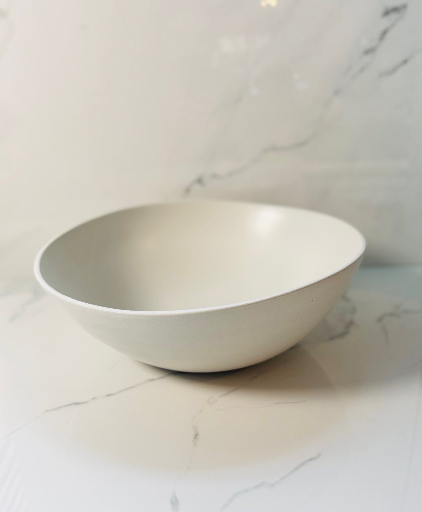 White Stoneware Serving Bowl