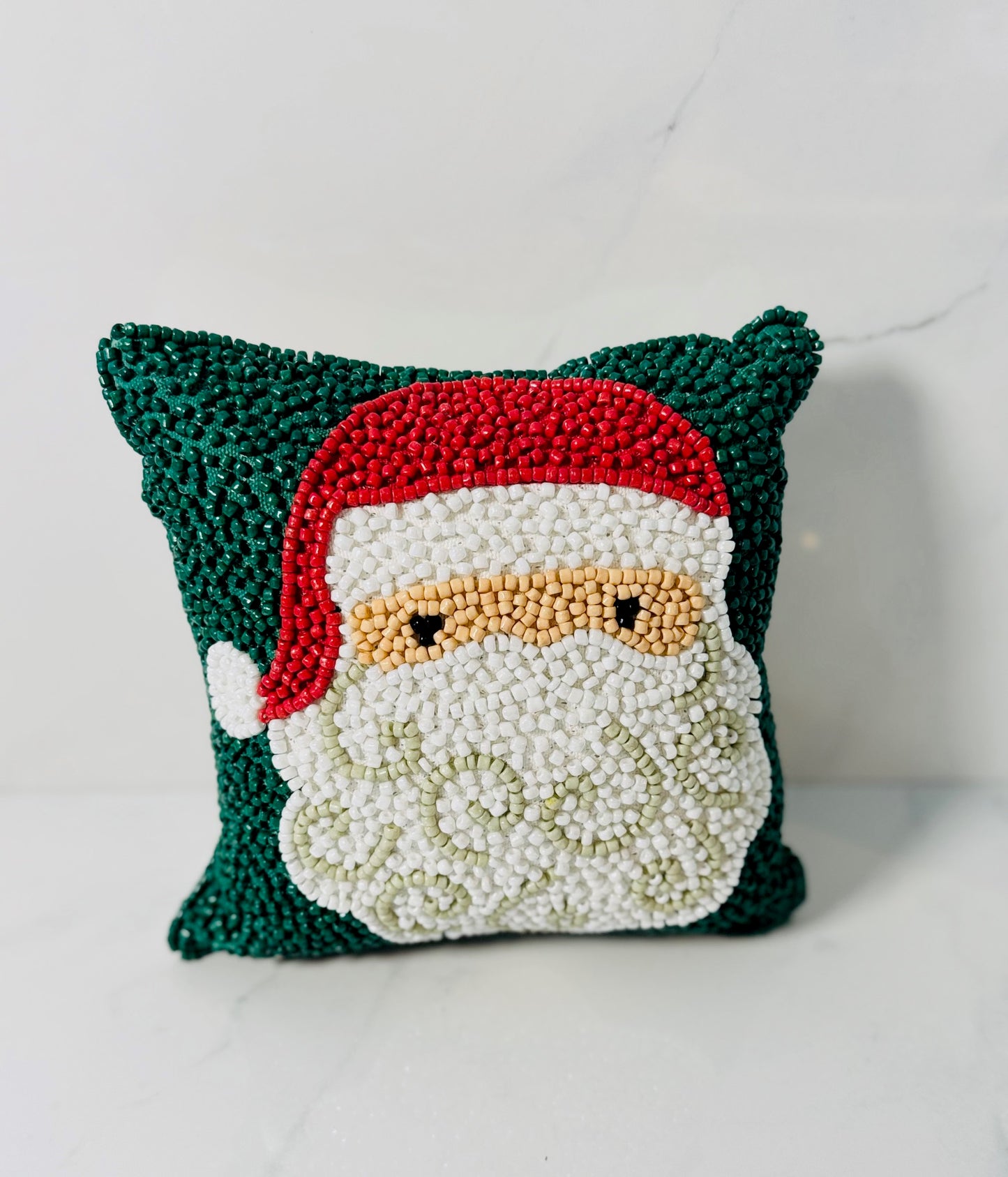 Santa Beaded Mini Pillow