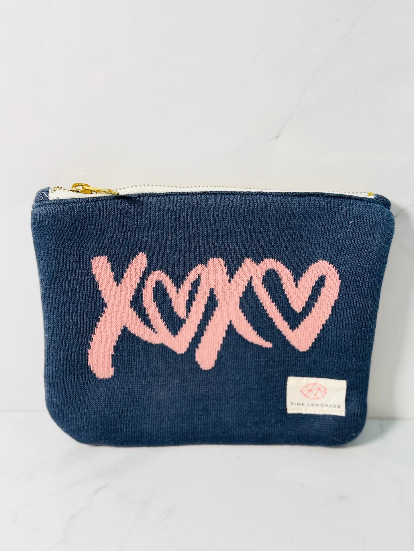 Denim XOXO Zip Pouch