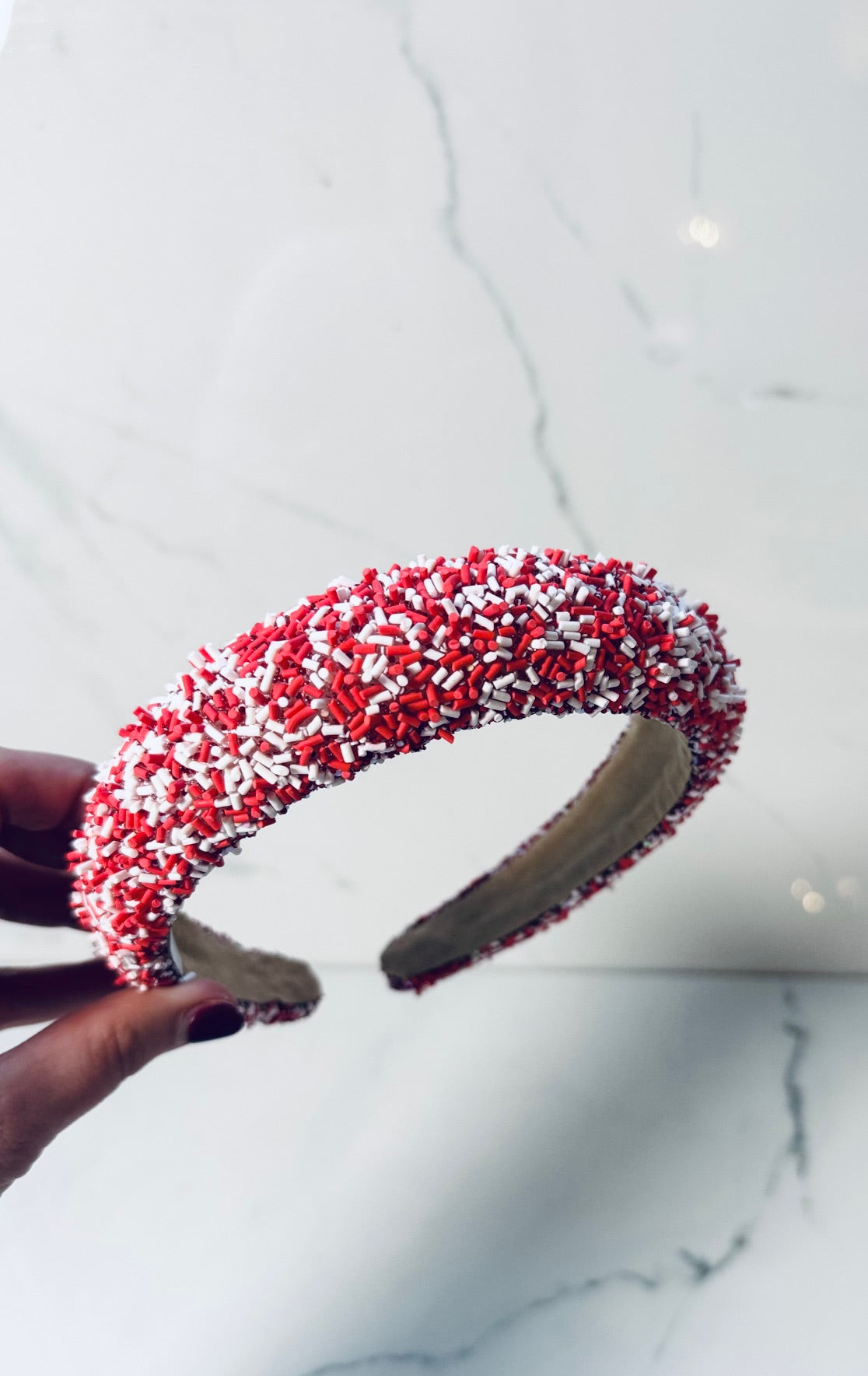 Red & White Sprinkle Headband