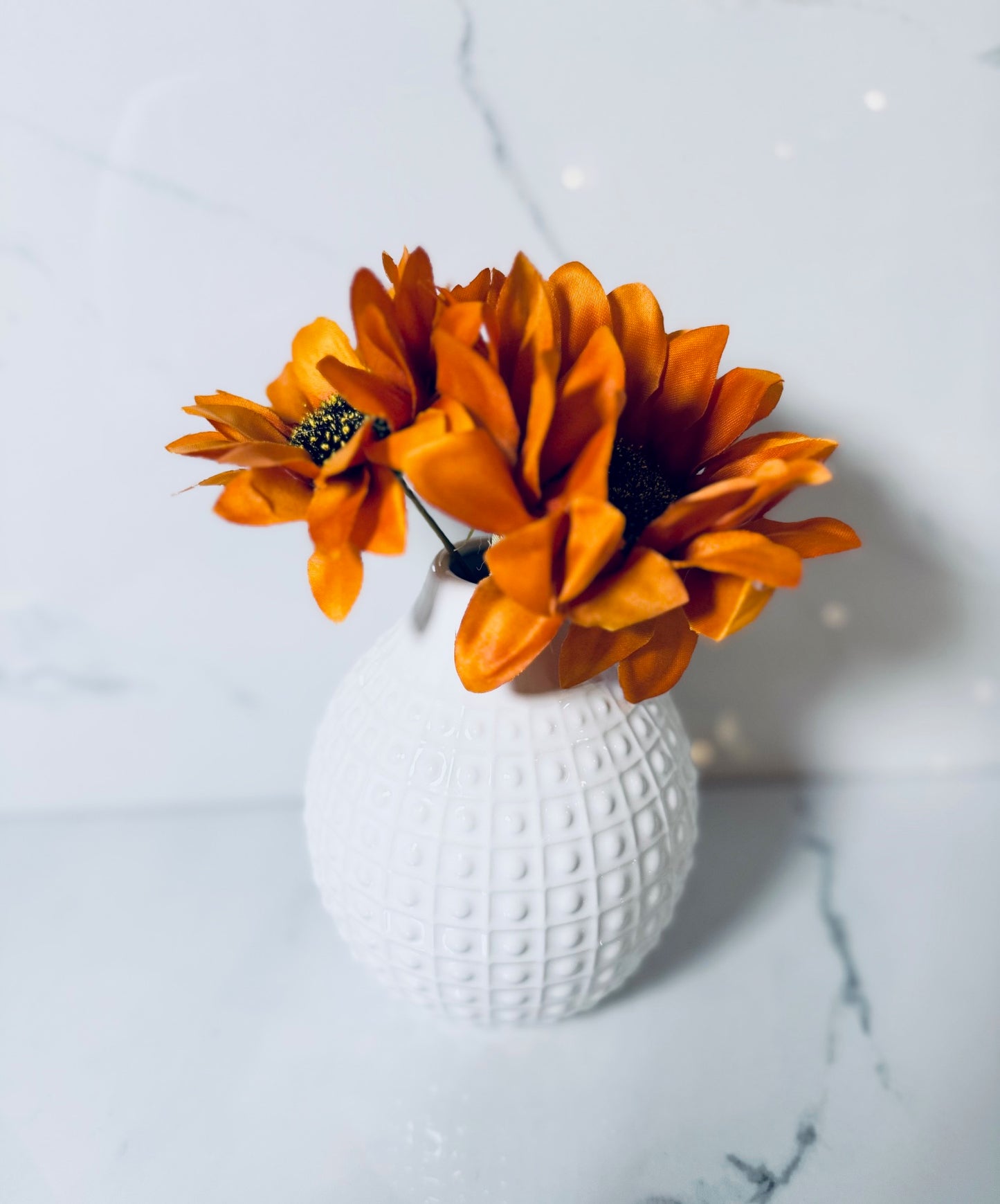 Medium White Dot Ceramic Vase