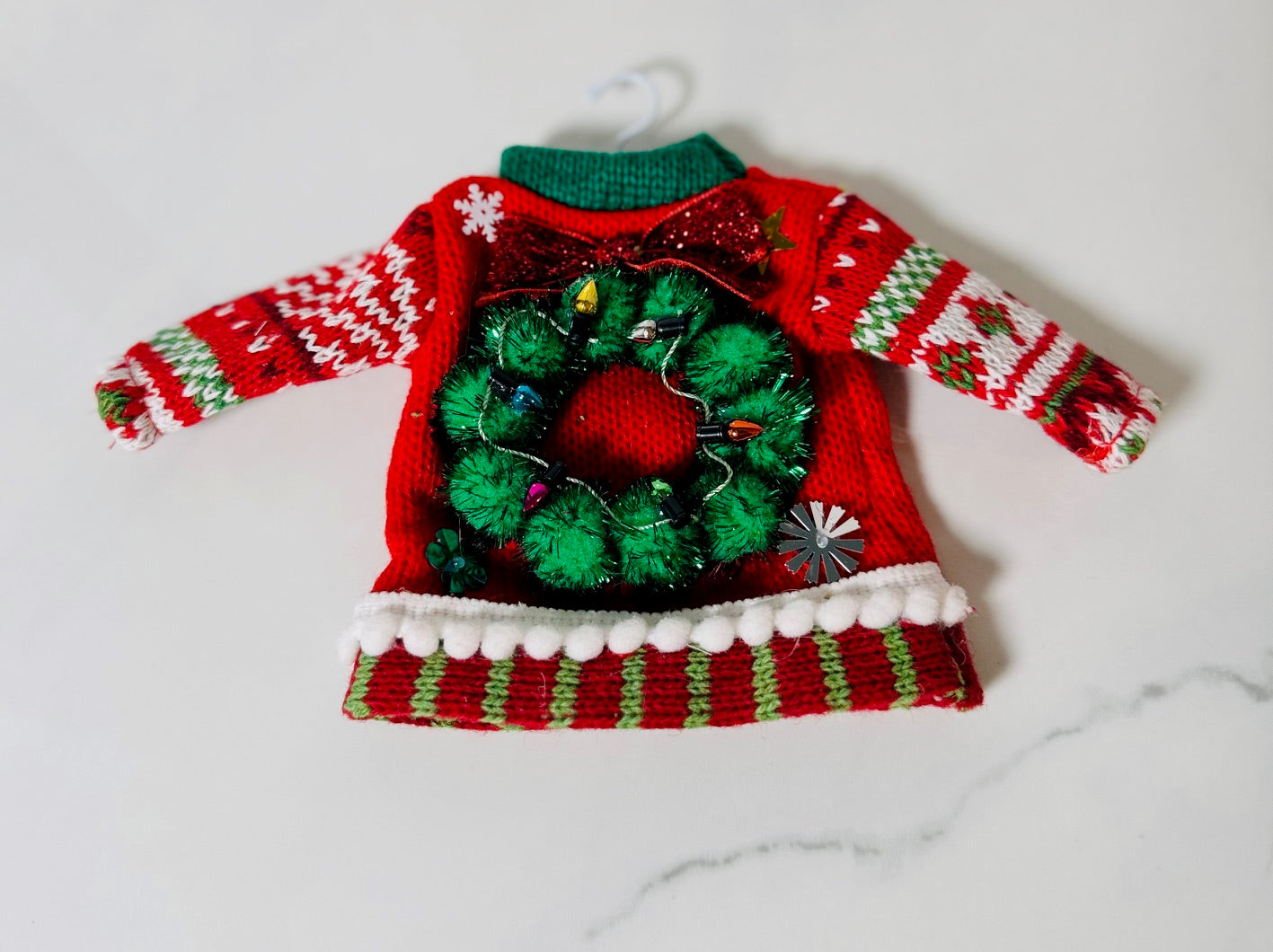 Christmas Sweater Wreath Ornament