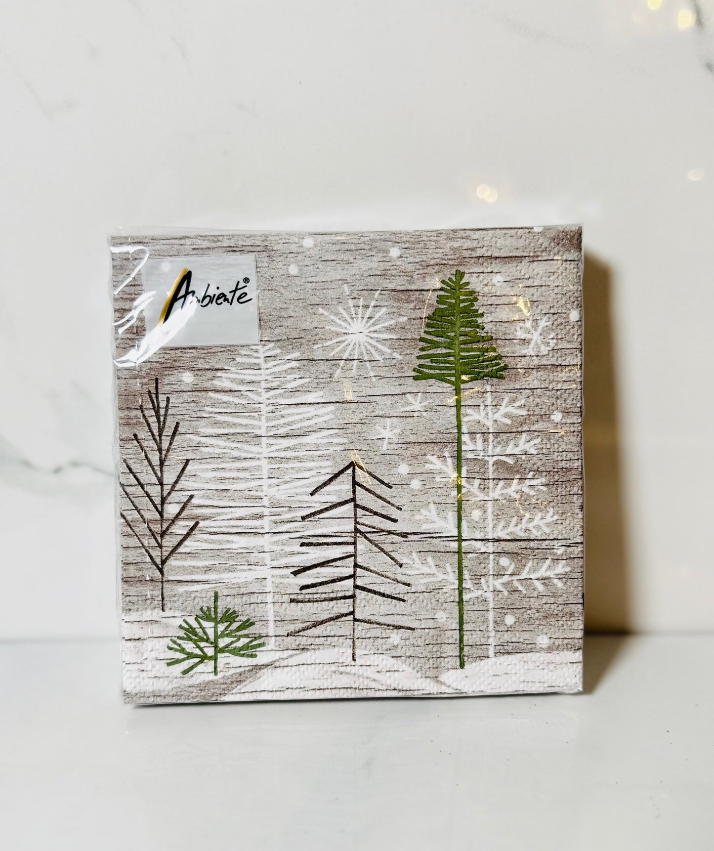 Trees on Wood Cocktail Napkins