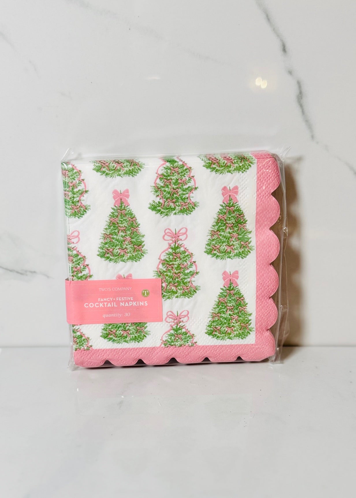 Scalloped Tree Cocktail Napkins