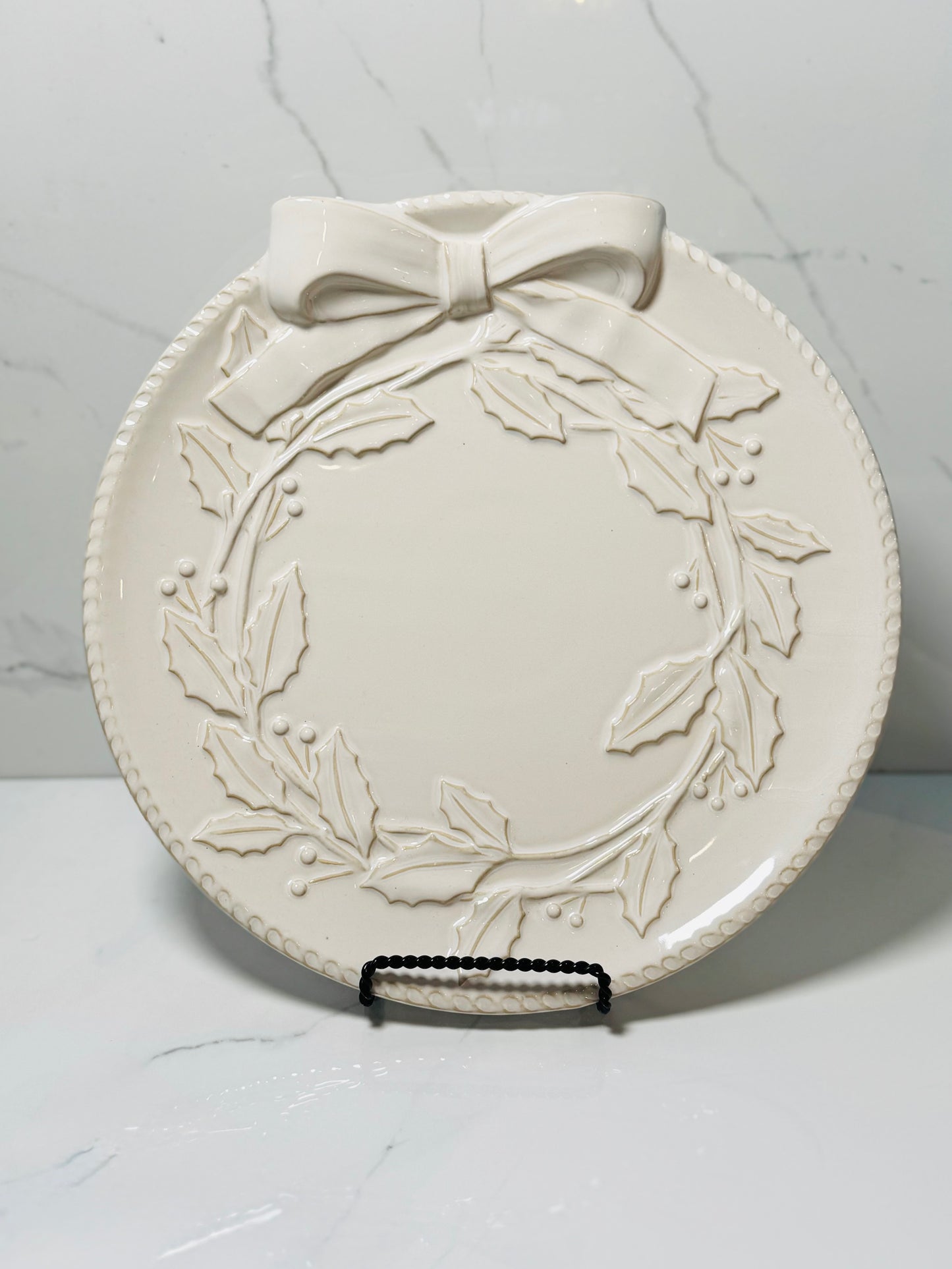 White Wreath Platter
