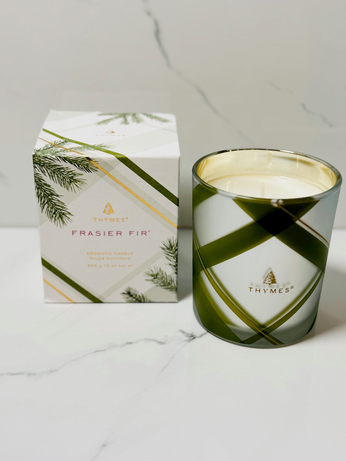 Frasier Fir Frosted Plaid Candle