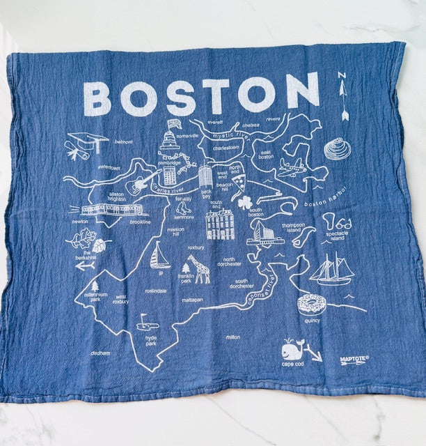 Blue Boston Hand Towel