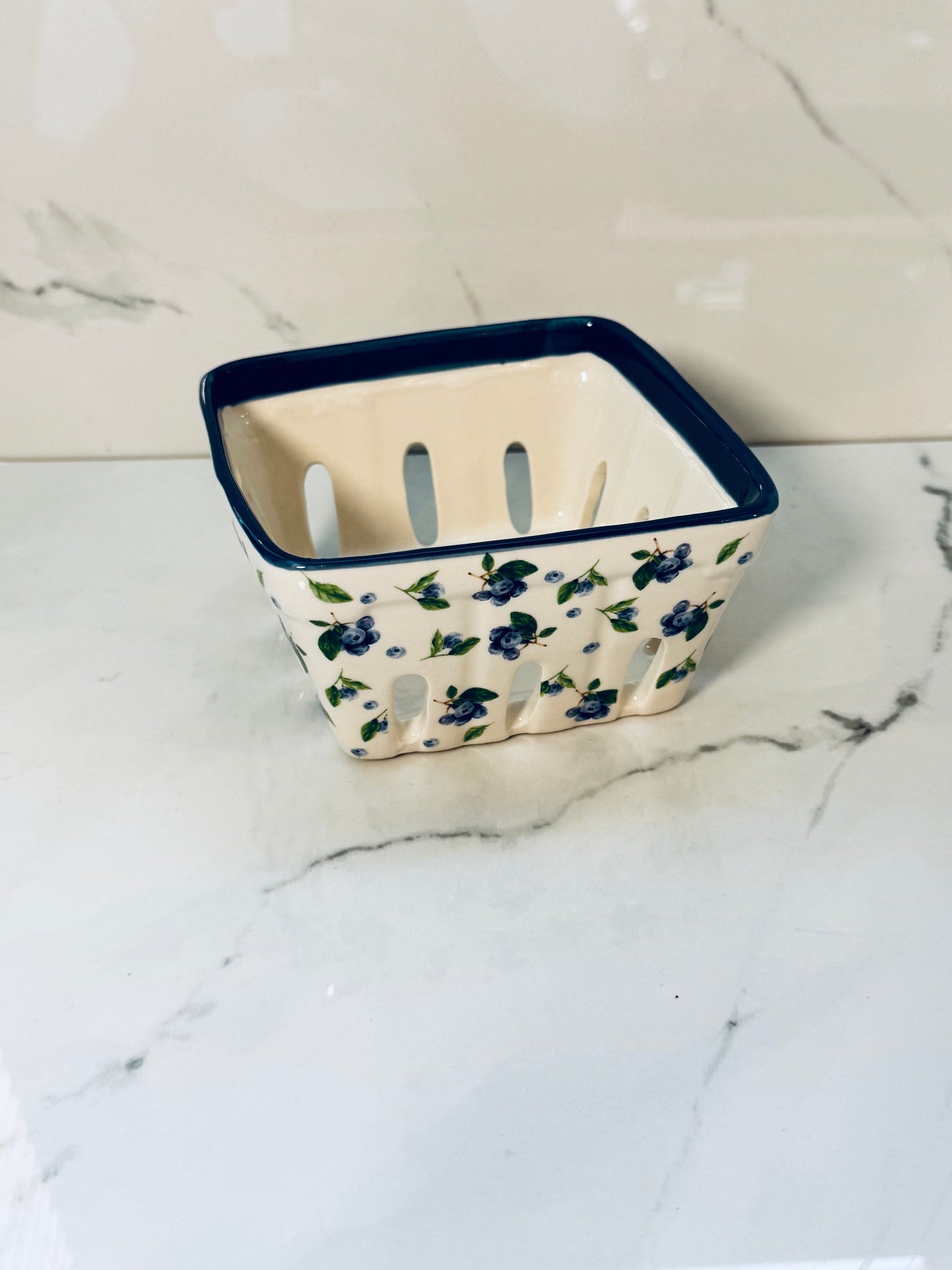 Ceramic Blueberry Berry Bowl