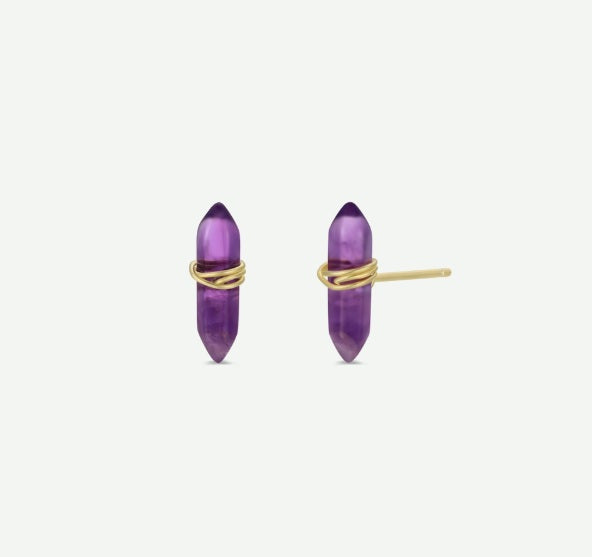 Amethyst Mineral Point Earrings