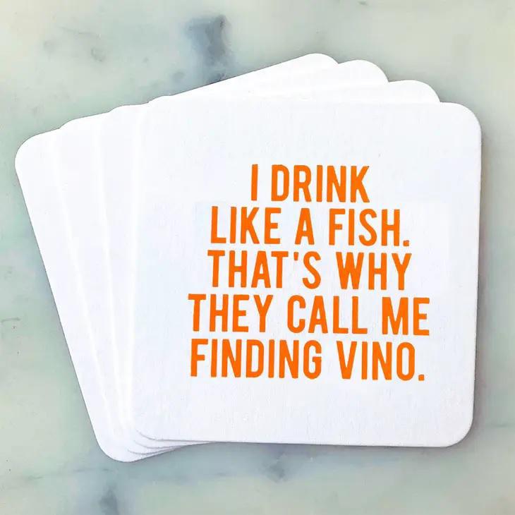 Finding Vino Coasters - set of 4