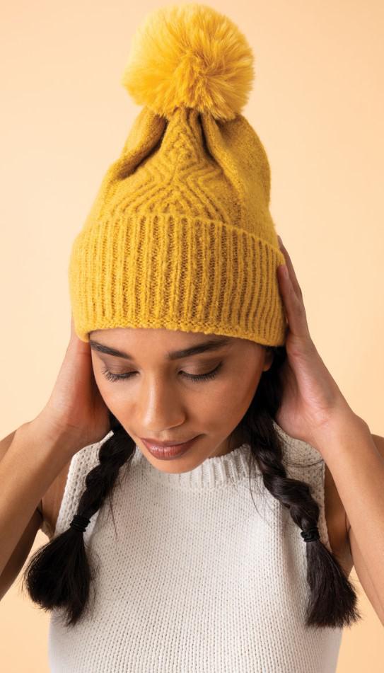 Mustard Knit Hat