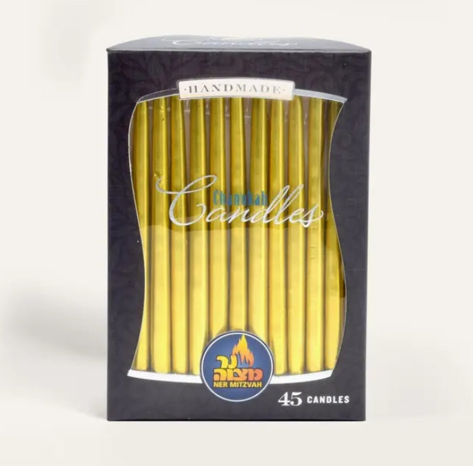 Chanukah Candles - Gold, 45 Pack