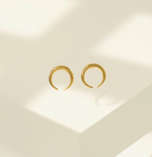 Horn Charm Stud Earrings