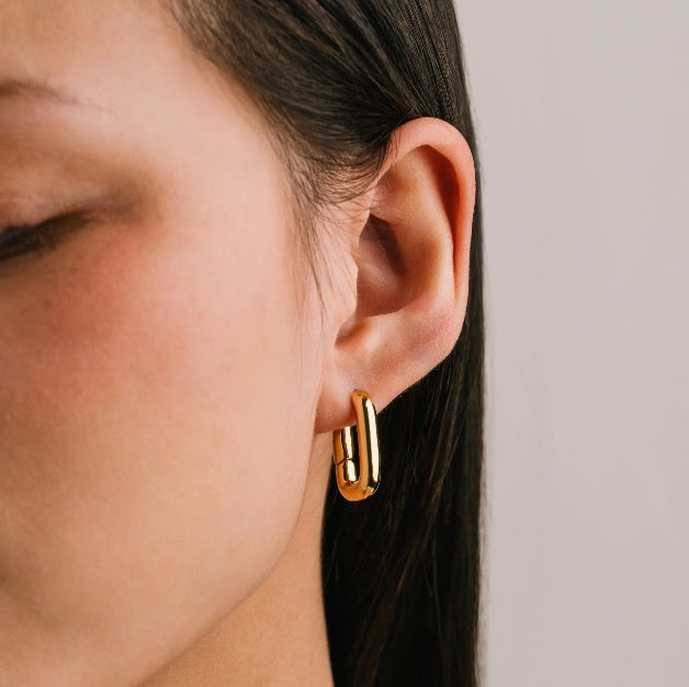 Midi Paperclip Hoop Earring