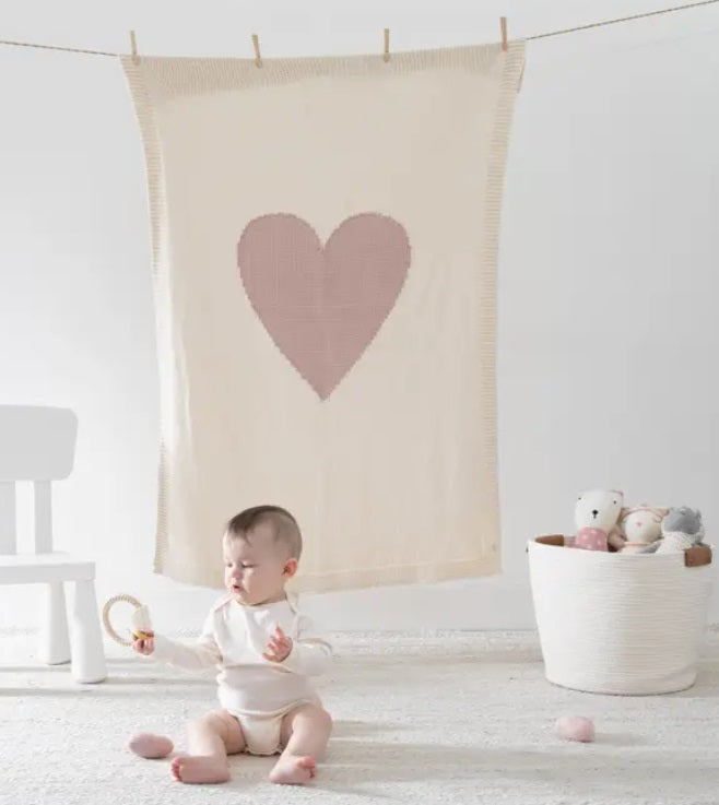 Pink Heart Baby Blanket
