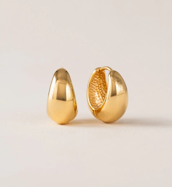 Oval Puff Hoop Earring