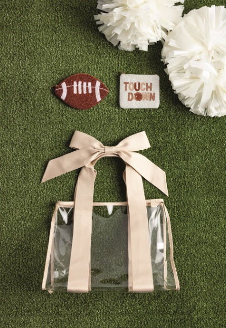 Clear Stadium Tote with Bow
