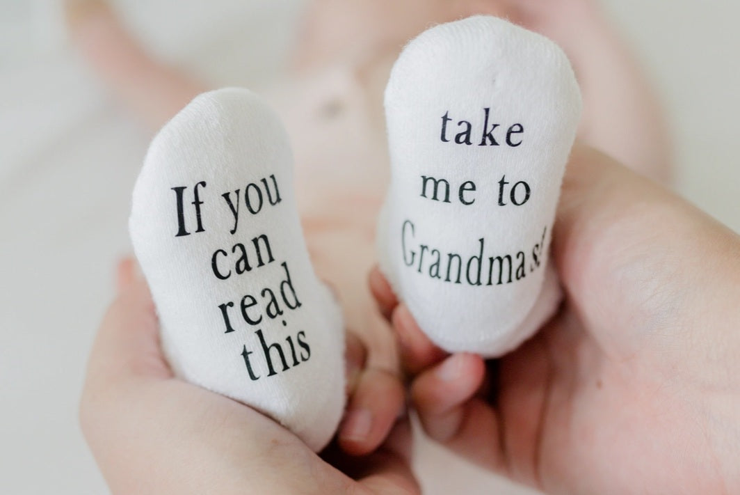 Take Me To Grandma Infant Socks