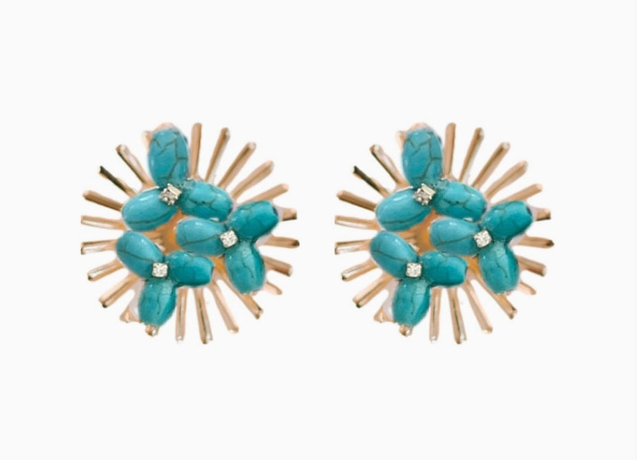 Turquoise Sunburst Earrings