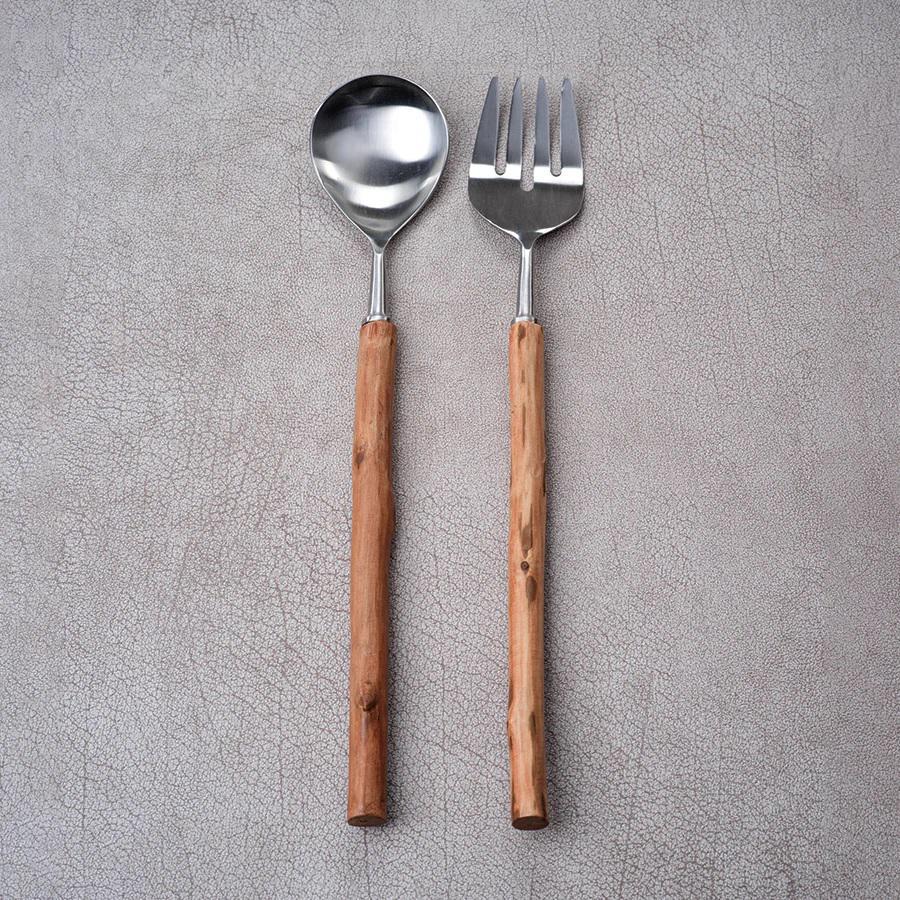 Raw Wood Serving Utensil Set