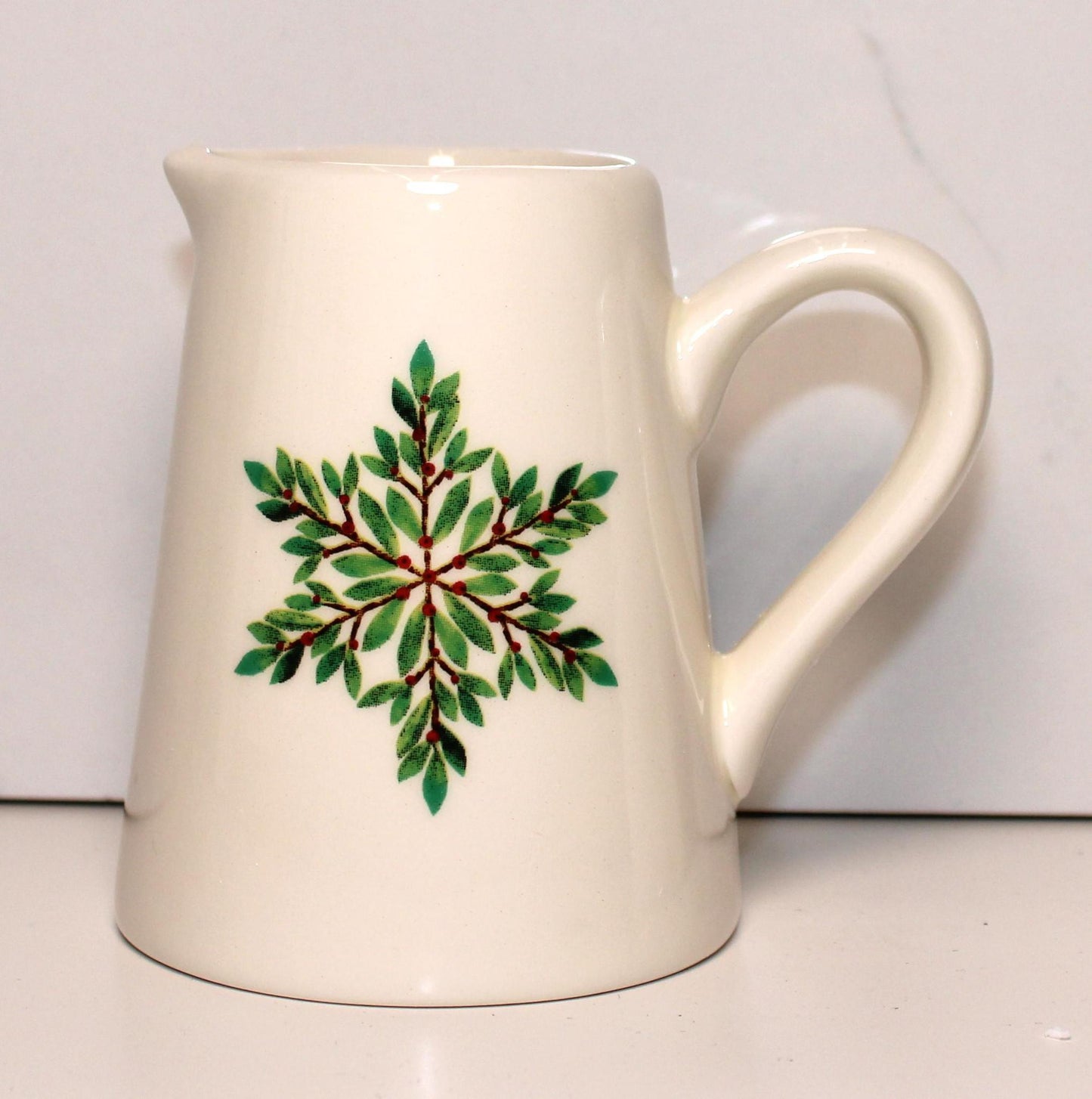 Holiday Snowflake Stoneware Pitcher