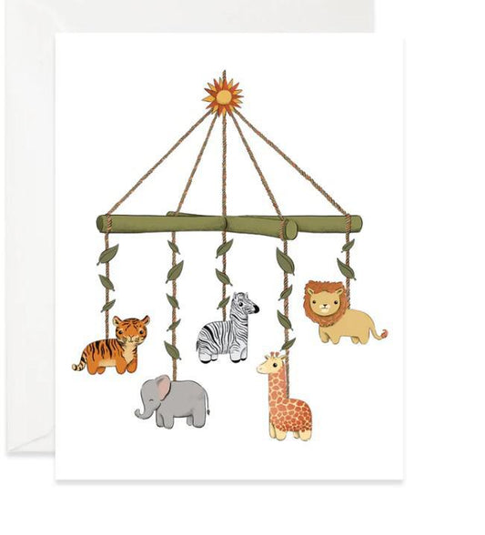 Wild Animals Baby Mobile Card