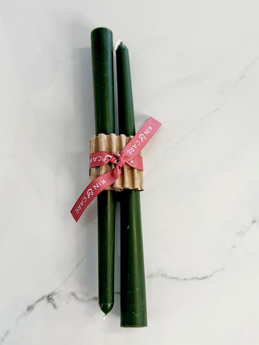 Forest Green Taper Candles