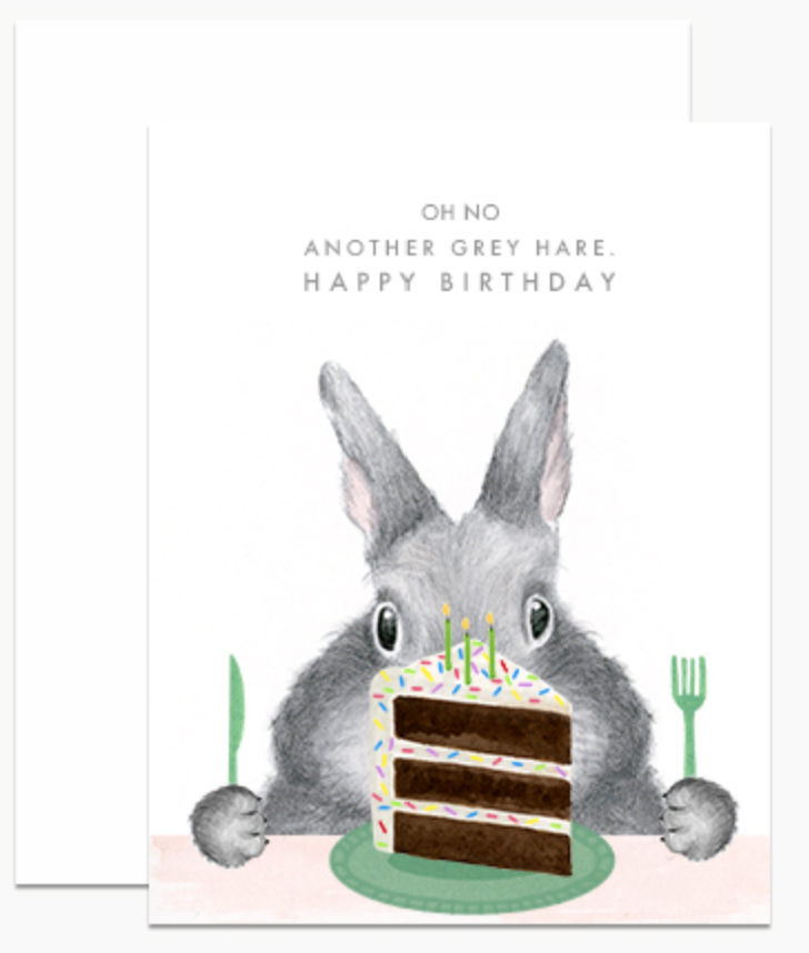 Another Grey Hare - Happy Birthday Card