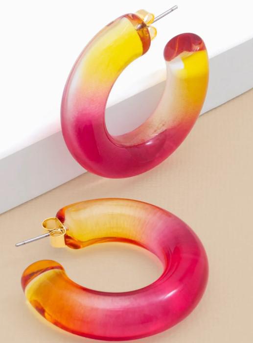 Chunky Ombre Lucite Hoop Earring