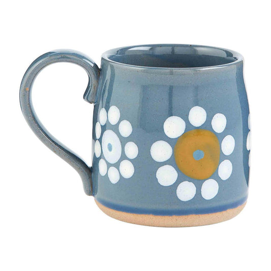 Blue Dotted Floral Mug