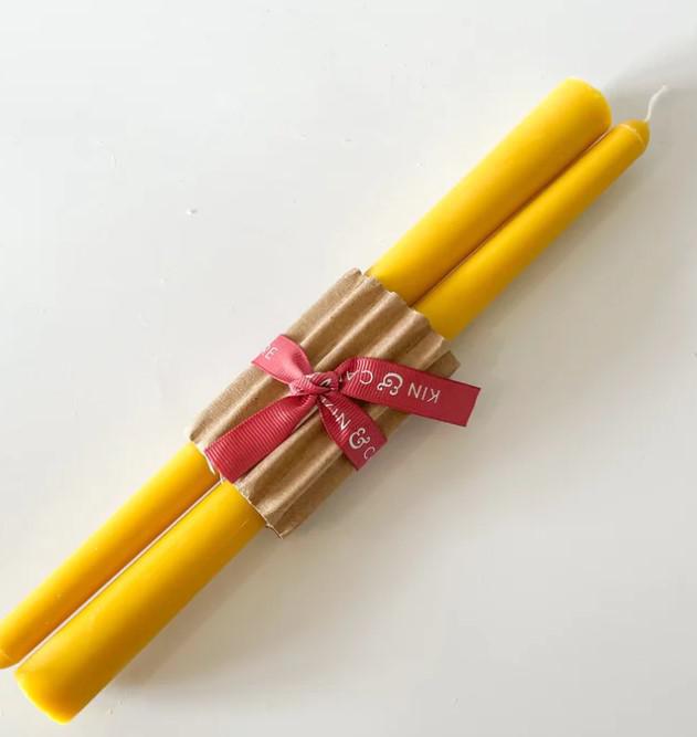 Mustard Taper Candles