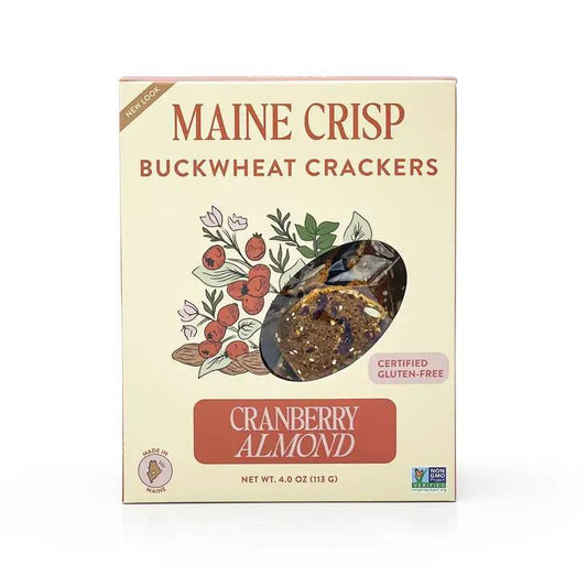 Maine Crisp Buckwheat Crackers Cranberry Almond